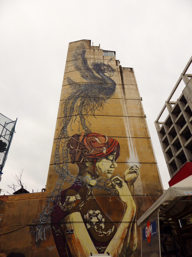 In 2011 the Face Art Public Mural Project commissioned wall art during the 15th Biennial of Young Artists in Thessaloniki, Greece. 