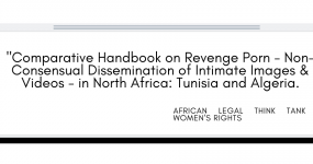 Screenshot of the handbook : "Comparative Handbook on Revenge Porn - Non-Consensual Dissemination of Intimate Images and Videos - in North Africa: Tunisia and Algeria."