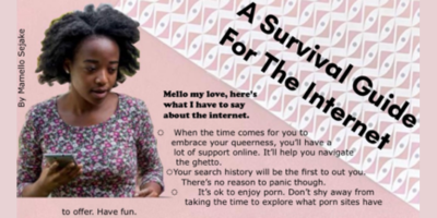 An image showing a black woman and "A Survival Guide For The Internet"