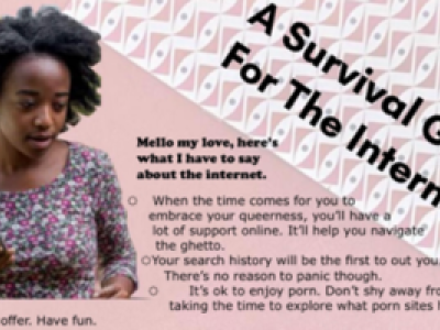 An image showing a black woman and "A Survival Guide For The Internet"